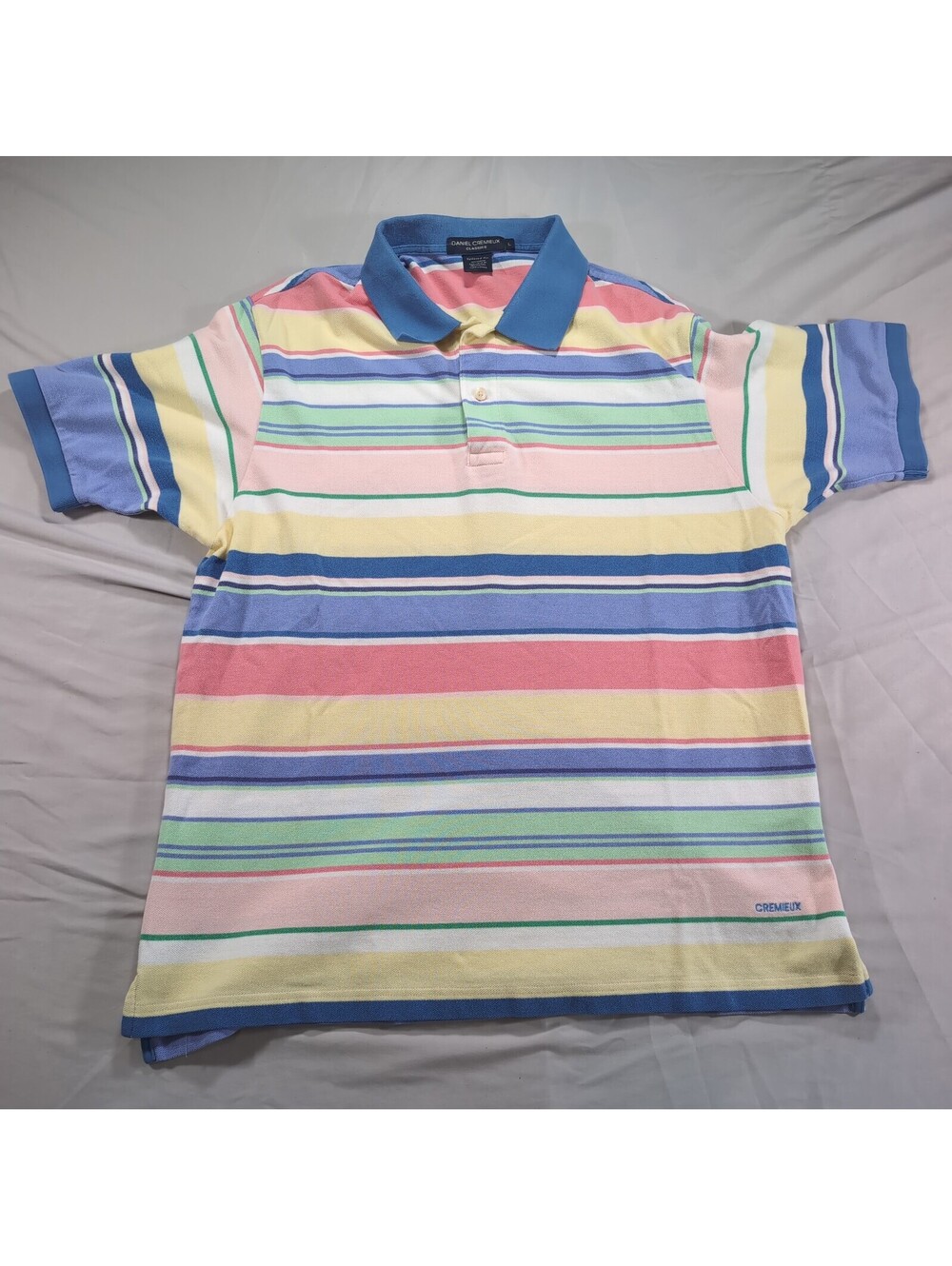 Daniel Cremieux Classics pastel striped polo shirt size L